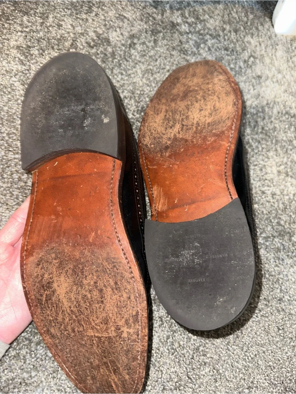 Leather Black Mens Wingtip Dress Shoes